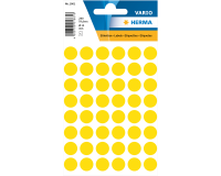 Etiket HERMA 1861 rond 12mm geel 240stuks
