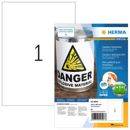 Etiket HERMA 9543 210x297mm weerbestendig wit 40stuks