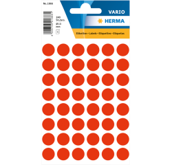 Etiket HERMA 1866 rond 12mm fluor rood 240stuks