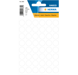 Etiket HERMA 1860 rond 12mm wit 240stuks