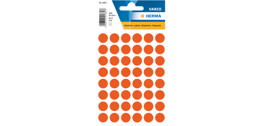 HERMA label 1862 round 12mm red 240 pieces