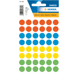 Etiquette HERMA 1851 rond 12mm assorti 240 pièces
