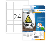 Etiquette film HERMA 9532 63,5x33,9mm résistante intempéries blanc 240 pièces