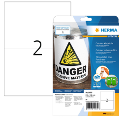 Etiket HERMA 9535 210x148mm weerbestendig wit 20stuks