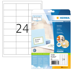 Etiket HERMA 8633 66x33.8mm premium wit 240 stuks