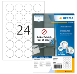 Etiquette amovible HERMA 4476 40mm blanc 2400 étiquettes