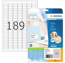 Etiket HERMA 4333 25.4x10mm A4 4725 etiketten