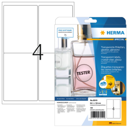 Etiquette HERMA 8019 99,1x139mm transparent 100 pièces