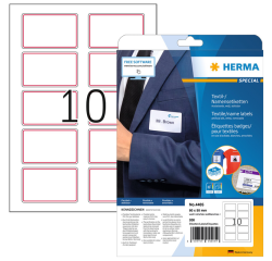 Etiquette badge HERMA 4405 80x50mm blanc rouge 200 pièces