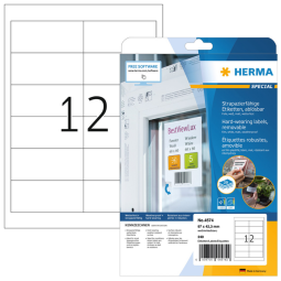 Etiket HERMA 4574 97X42.3mm folie wit 240stuks