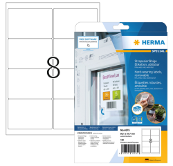 Etiket HERMA 4575 99.1x67.7mm folie wit 160 etiketten