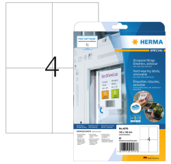 Etiket HERMA 4576 105x148mm folie wit 80 etiketten