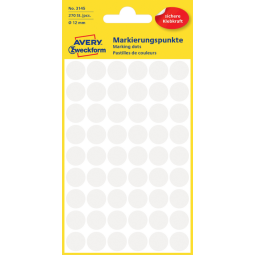 Etiquette Avery Zweckform 3145 rond 12mm blanc 270 pcs