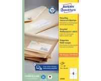 Etiket Avery Zweckform LR3483 105x148mm A6 recycled wit 400 etiketten
