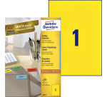 Etiquette Avery 3473 210x297mm A4 jaune 100 pièces