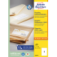 Etiquette Avery Zweckform LR3478 210x297mm A4 recyclé blanc 100 pièces
