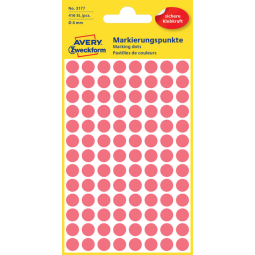 Etiquette Avery Zweckform 3117 rond 8mm rouge 416 pcs