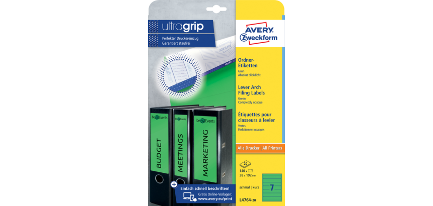 Avery Rückenschilder Small 38x192mm selbstklebend grün