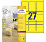 Etiket Avery L6004-25 63.5x29.6 neon geel 675 stuks