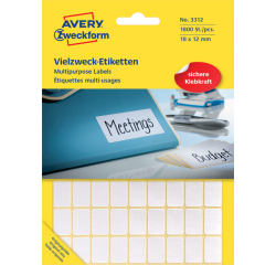 Avery Zweckform Etiketten 3312 18x12mm weiß 1800 Stück