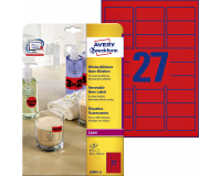 Etiquette Avery L6003-25 63,5x29,6mm rouge néon 675 pièces