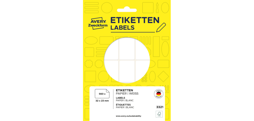 Avery Zweckform Etiketten 3321 32x23mm weiß 560 Stück