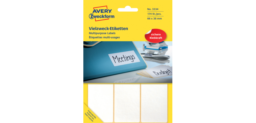 Etiquette Avery Zweckform 3334 66x38mm blanc 174 pièces