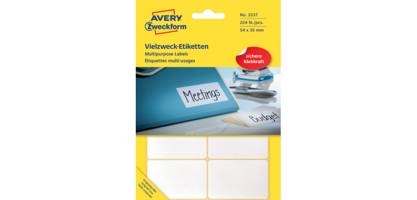 Avery Zweckform Etiketten 3337 54x35mm weiß 224 Stück