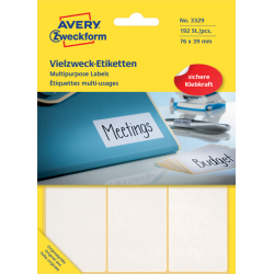 Etiquette Avery Zweckform 3329 76x39mm blanc 192 pièces