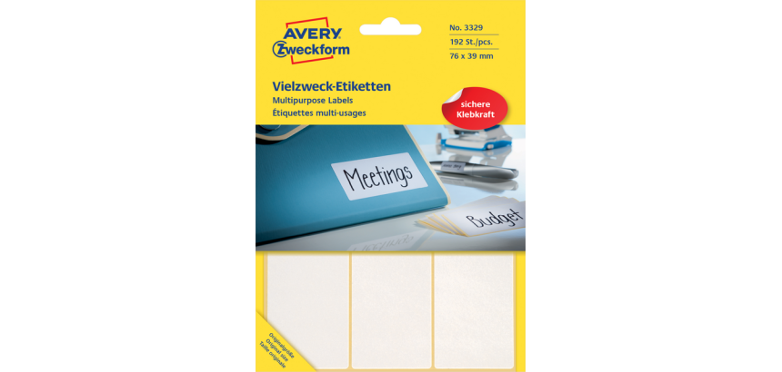 Avery Zweckform Labels 3329 76x39mm white 192 pieces