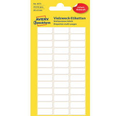 Etiket Avery Zweckform 3073 20x8mm wit 234 etiketten