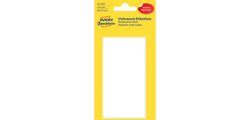 Avery Label 3047 98x51mm white 6 pieces