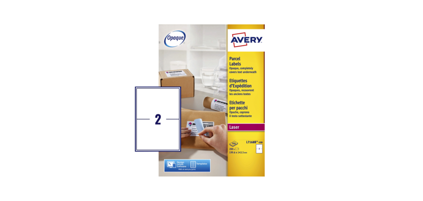 Etiket Avery L7168B-100 199.6x143.5mm blockout 200 stuks