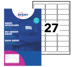 Badge adhésif Avery L4784-20 63,5x29,6mm 540 pièces