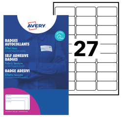 Badge adhésif Avery L4784-20 63,5x29,6mm 540 pièces