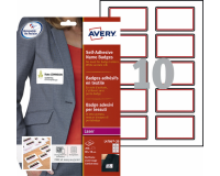 Badge adhésif Avery L4786-20 80x50mm cadre rouge 200 pièces