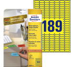 Etiquette Avery L6037-20 25,4x10mm jaune 3780 pièces