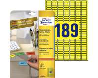 Etiket Avery Zweckform L6037-20 25.4x10mm geel 3780stuks