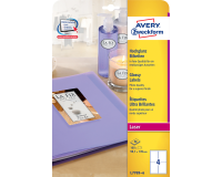 Etiket Avery Zweckform L7769-40 99.1x139mm hoogglans wit 160stuks