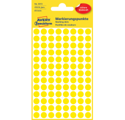 DE_ETIQ RONDE D8MM JAUNE 416P