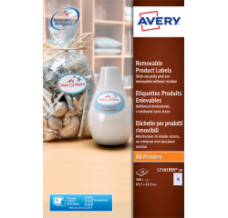 Etiquette amovible Avery L7101REV-20 63,5x42,3mm blanc mat 360pcs