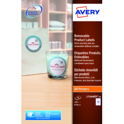 Etiquette amovible Avery 60mm rond blanc 240 pcs