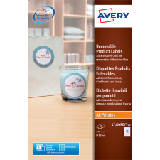 Etiquette amovible Avery 60mm rond blanc 240 pcs