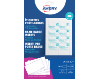 Einlagen für Ausweishalter Avery L4726-20 40x75mm Mikroperforation 20 Blätter