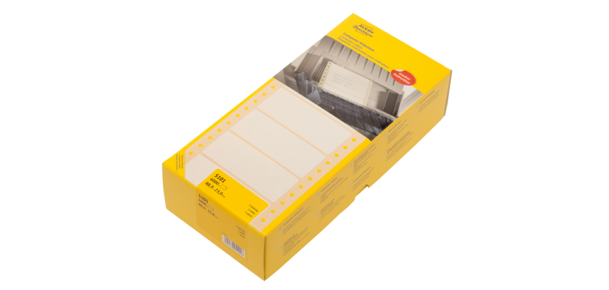 Etiket Avery 5101 88.9x23mm 1-baans wit 6000 stuks