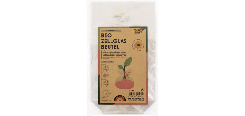 Folia transparent cellophane bag 115x190mm 10 pieces