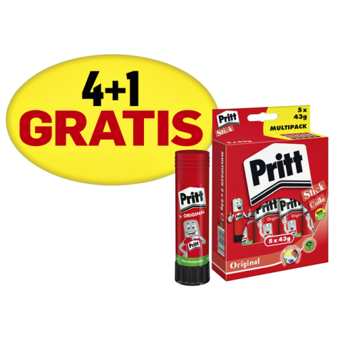 Bâton de colle Pritt 43g promopack 4+1 gratuit