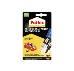 Colle seconde Pattex All plastic tube 2g blister