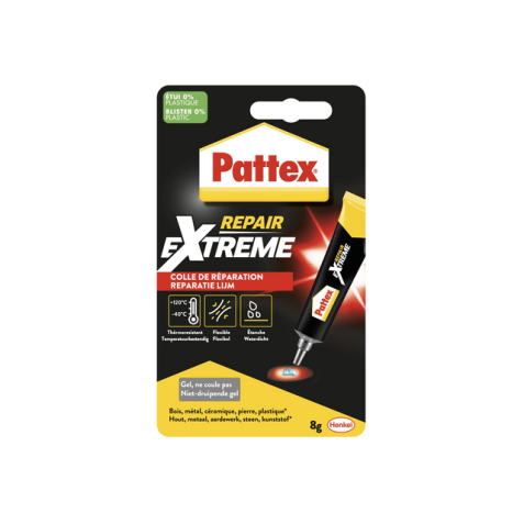 Colle de réparation Pattex Repair Extreme tube 8g blister