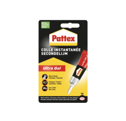 Colle seconde Pattex Ultra Gel tube 3g blister